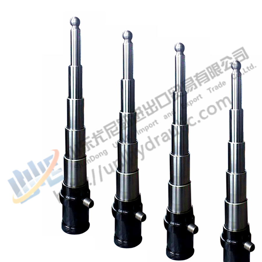 5 stage telescopic trunnion mounting hydraulic cylinder for tipper