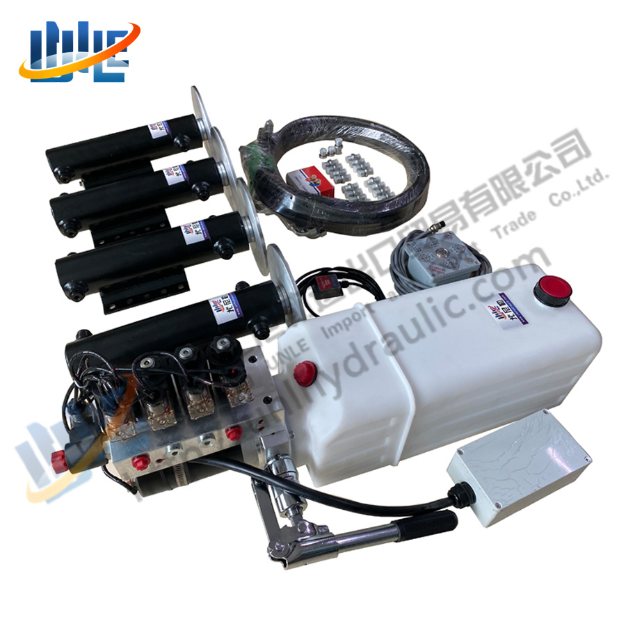 China RV motorhome hydraulic leveling jack system with 4 cylinder legs